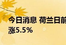 今日消息 荷兰日前交付的批发天然气价格上涨5.5%