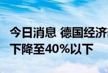 今日消息 德国经济部长警告北溪1号流量或将下降至40%以下