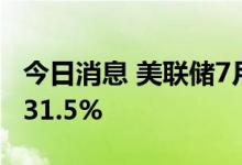 今日消息 美联储7月加息100个基点的概率为31.5%