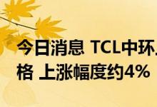 今日消息 TCL中环上调P型、N型单晶硅片价格 上涨幅度约4%