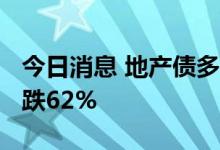 今日消息 地产债多数收跌，“21融创03”暴跌62%
