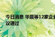 今日消息 华晨等12家企业实质合并重整草案未获债权人会议通过