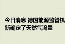 今日消息 德国能源监管机构：俄罗斯天然气工业股份公司重新确定了天然气流量