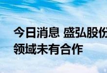 今日消息 盛弘股份：公司与宁德时代在储能领域未有合作
