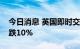 今日消息 英国即时交付的批发天然气价格下跌10%