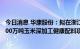 今日消息 华康股份：拟在浙江定海工业园区内投资建设 “200万吨玉米深加工健康配料项目”