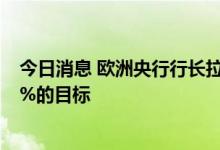 今日消息 欧洲央行行长拉加德誓将创纪录的通胀率拉回到2%的目标
