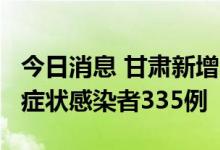 今日消息 甘肃新增本土确诊病例26例 本土无症状感染者335例