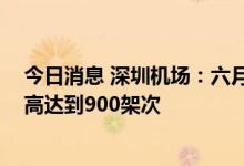 今日消息 深圳机场：六月客运业务稳中向好 单日航班量最高达到900架次