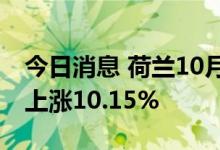 今日消息 荷兰10月份交付的批发天然气价格上涨10.15%