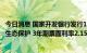 今日消息 国家开发银行发行120亿绿色金融债 支持长江流域生态保护 3年期票面利率2.15%