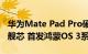 华为Mate Pad Pro硬件配置曝光 骁龙8系旗舰芯 首发鸿蒙OS 3系统