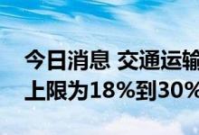 今日消息 交通运输部：主要平台网约车抽成上限为18%到30%