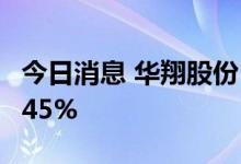 今日消息 华翔股份：上半年净利同比增加13.45%
