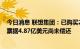 今日消息 联想集团：已购买2亿美元2023年票据，2023年票据4.87亿美元尚未偿还