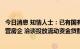 今日消息 知情人士：已有国有大行主动联系部分资质较好民营房企 洽谈投放流动资金贷款事宜