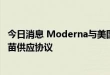 今日消息 Moderna与美国政府签订6600万剂的奥密克戎疫苗供应协议