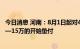 今日消息 河南：8月1日起对4家村镇银行客户单人金额10万—15万的开始垫付