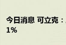 今日消息 可立克：股东鑫联鑫拟减持不超2.31%