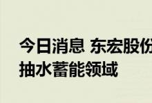 今日消息 东宏股份：公司管道产品可适用于抽水蓄能领域