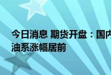 今日消息 期货开盘：国内商品期货开盘普遍上涨 黑色、原油系涨幅居前
