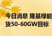 今日消息 隆基绿能：目前维持2022年组件出货50-60GW目标