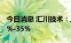 今日消息 汇川技术：上半年净利同比预增15%-35%