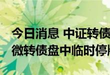 今日消息 中证转债低开0.18% 洁特转债、银微转债盘中临时停牌