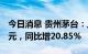 今日消息 贵州茅台：上半年净利润297.93亿元，同比增20.85%