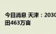 今日消息 天津：2030年将累计建成高标准农田463万亩