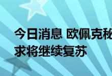 今日消息 欧佩克秘书长：欧佩克预计石油需求将继续复苏