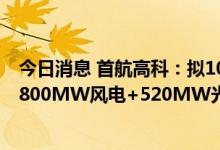 今日消息 首航高科：拟100亿-110亿投资“200MW光热+800MW风电+520MW光伏”项目
