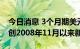 今日消息 3个月期美元Libor升至2.8323％，创2008年11月以来新高