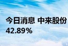 今日消息 中来股份：上半年净利润同比增长642.89%