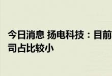 今日消息 扬电科技：目前非晶及纳米晶电子元器件业务在公司占比较小