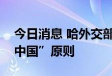 今日消息 哈外交部：哈萨克斯坦支持“一个中国”原则