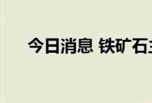 今日消息 铁矿石主力合约日内大跌4%