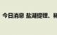 今日消息 盐湖提锂、稀土永磁板块异动拉升