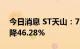今日消息 ST天山：7月活畜销售收入环比下降46.28%