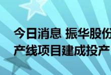 今日消息 振华股份：全资子公司三氯化铬生产线项目建成投产