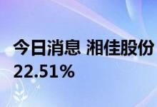今日消息 湘佳股份：7月活禽销售收入环比增22.51%