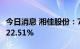 今日消息 湘佳股份：7月活禽销售收入环比增22.51%
