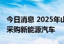 今日消息 2025年山东省行政事业单位将全部采购新能源汽车