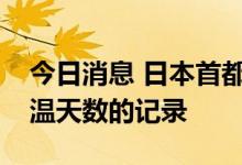 今日消息 日本首都东京已经打破了一年中高温天数的记录