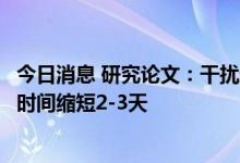 今日消息 研究论文：干扰素局部给药可使新冠肺炎病毒阴转时间缩短2-3天