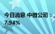 今日消息 中微公司：上半年净利润同比增长17.94%