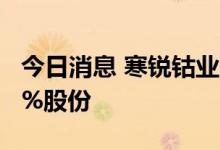 今日消息 寒锐钴业：控股股东拟减持不超过2%股份