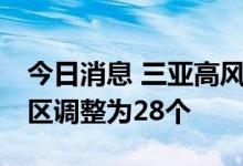 今日消息 三亚高风险区调整为85个、中风险区调整为28个