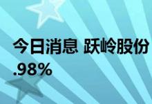今日消息 跃岭股份：股东林信福拟减持不超0.98%
