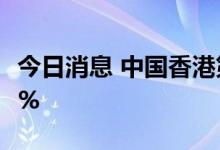 今日消息 中国香港第二季度GDP同比下降1.3%